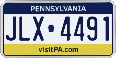 PA license plate JLX4491
