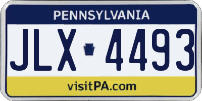 PA license plate JLX4493