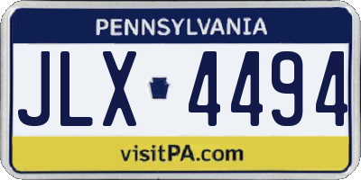 PA license plate JLX4494