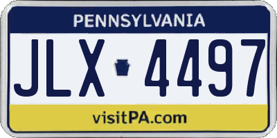 PA license plate JLX4497