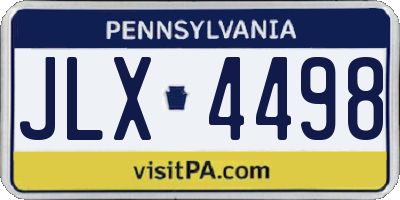 PA license plate JLX4498