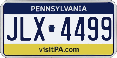 PA license plate JLX4499