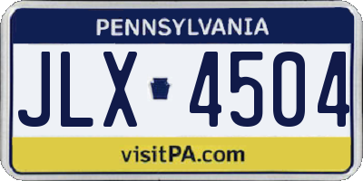 PA license plate JLX4504