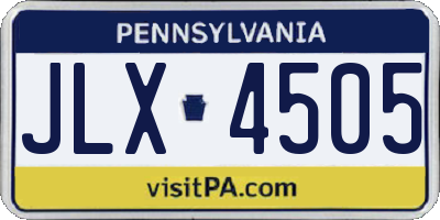 PA license plate JLX4505