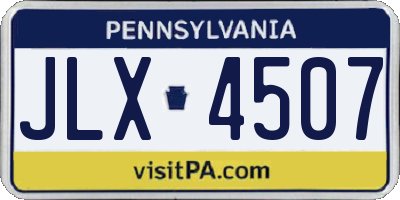 PA license plate JLX4507