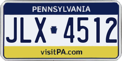 PA license plate JLX4512