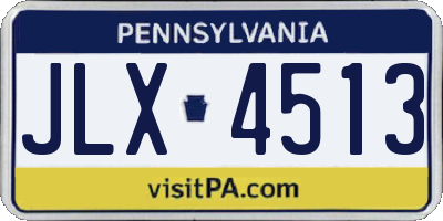 PA license plate JLX4513