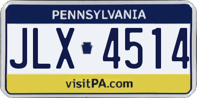 PA license plate JLX4514