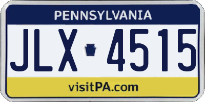 PA license plate JLX4515