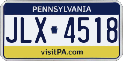 PA license plate JLX4518