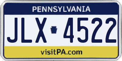 PA license plate JLX4522
