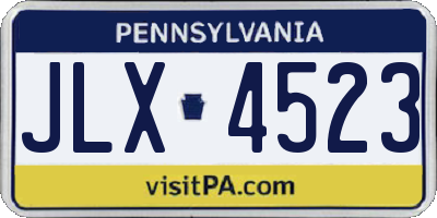 PA license plate JLX4523