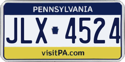 PA license plate JLX4524