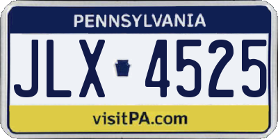 PA license plate JLX4525