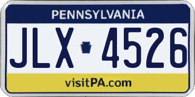 PA license plate JLX4526