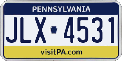 PA license plate JLX4531