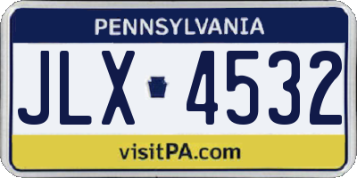 PA license plate JLX4532