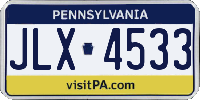 PA license plate JLX4533