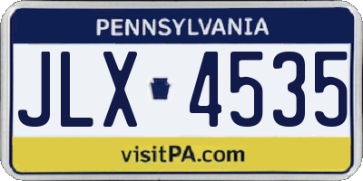 PA license plate JLX4535