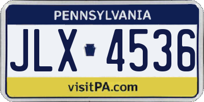 PA license plate JLX4536