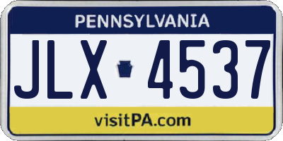 PA license plate JLX4537
