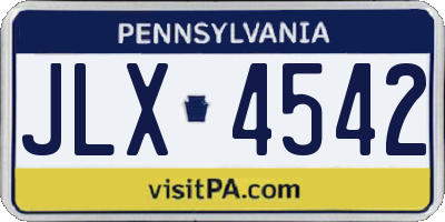 PA license plate JLX4542