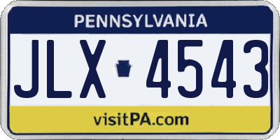 PA license plate JLX4543