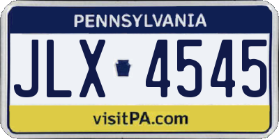 PA license plate JLX4545