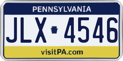 PA license plate JLX4546