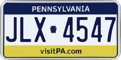 PA license plate JLX4547