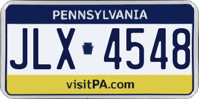 PA license plate JLX4548