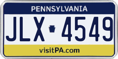 PA license plate JLX4549