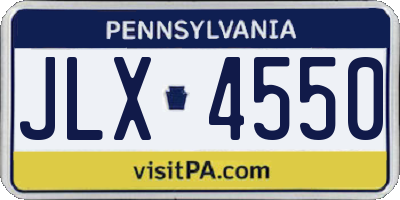 PA license plate JLX4550