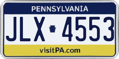 PA license plate JLX4553