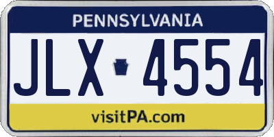 PA license plate JLX4554