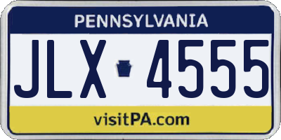 PA license plate JLX4555