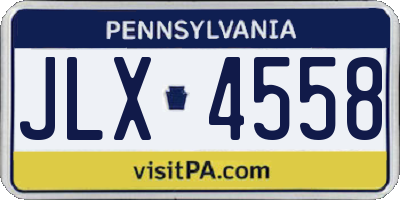 PA license plate JLX4558