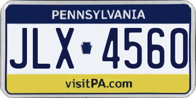 PA license plate JLX4560