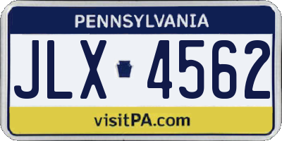 PA license plate JLX4562