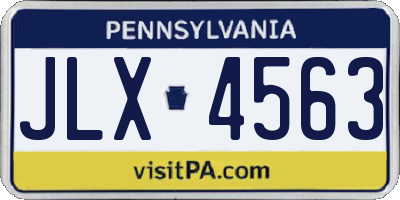 PA license plate JLX4563