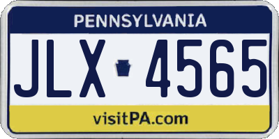PA license plate JLX4565