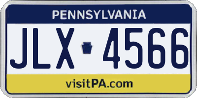 PA license plate JLX4566