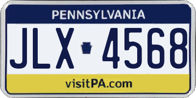 PA license plate JLX4568