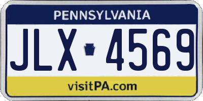 PA license plate JLX4569