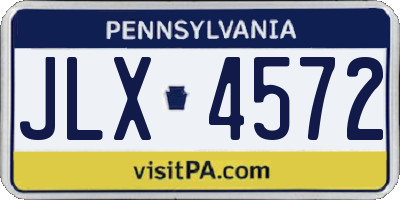 PA license plate JLX4572