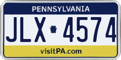 PA license plate JLX4574
