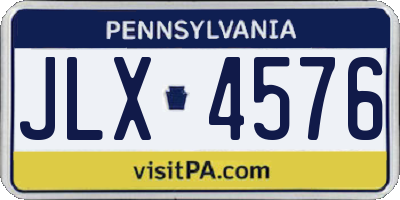 PA license plate JLX4576