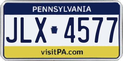 PA license plate JLX4577