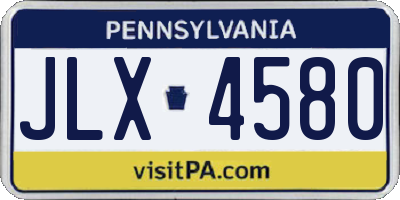 PA license plate JLX4580