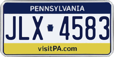 PA license plate JLX4583
